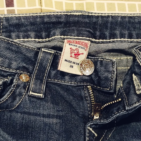 True Religion Blue Jeans Low Rise - Picture 2 of 6